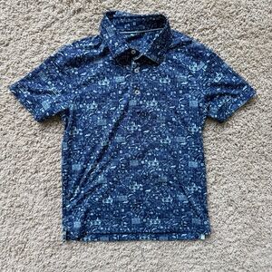 johnnie-O Blue tailgate polo